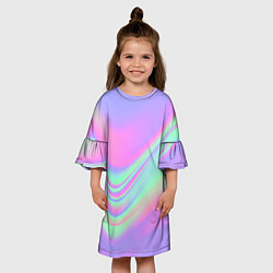 Платье клеш для девочки Цветные волны, цвет: 3D-принт — фото 2