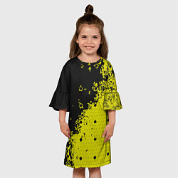 Платье клеш для девочки Black & Yellow, цвет: 3D-принт — фото 2