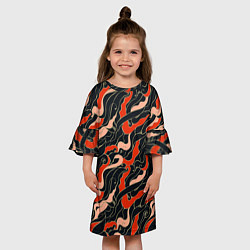 Платье клеш для девочки Japanese pattern, цвет: 3D-принт — фото 2