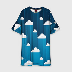 Платье клеш для девочки Night clouds, цвет: 3D-принт