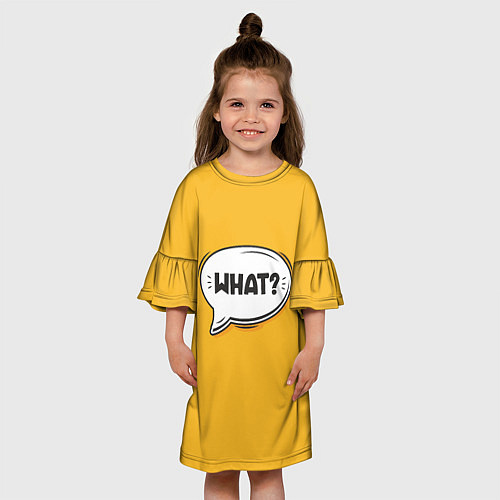 Детское платье Надпись - What / 3D-принт – фото 3