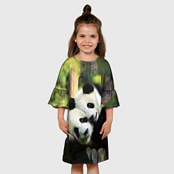 Платье клеш для девочки Влюблённые панды, цвет: 3D-принт — фото 2