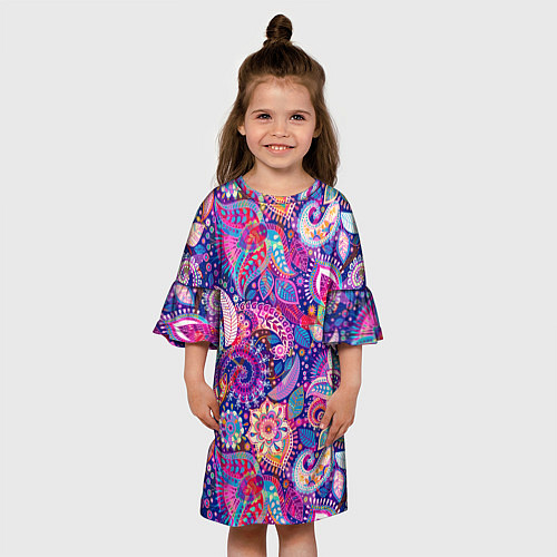 Детское платье Multi-colored colorful patterns / 3D-принт – фото 3