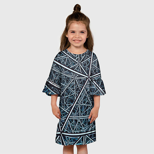 Детское платье Абстрактное множество технологичных связей / 3D-принт – фото 3