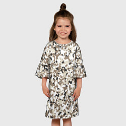 Платье клеш для девочки Камуфляж зима мелкий, цвет: 3D-принт — фото 2