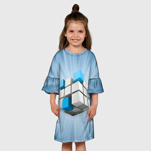 Детское платье Трёхцветный кубик Рубика / 3D-принт – фото 3