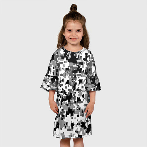 Детское платье Городской пиксель камуфляж / 3D-принт – фото 3