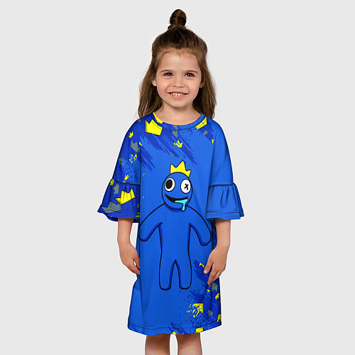 Детское платье Радужные друзья Синий в короне / 3D-принт – фото 3