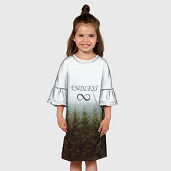 Платье клеш для девочки Бесконечный лес, цвет: 3D-принт — фото 2