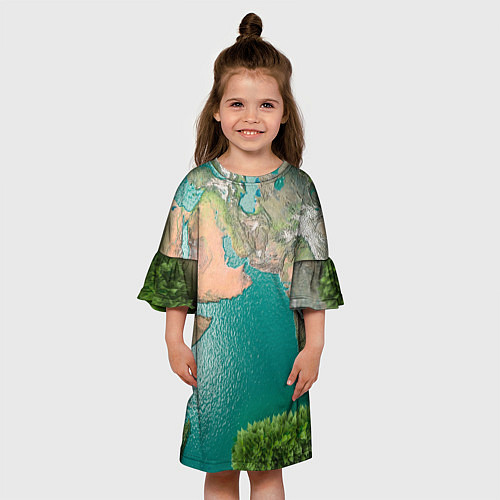 Детское платье Карта Земли / 3D-принт – фото 3