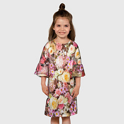 Платье клеш для девочки Море из цветов, цвет: 3D-принт — фото 2