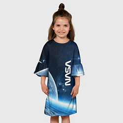 Платье клеш для девочки Космическое пространство - NASA, цвет: 3D-принт — фото 2