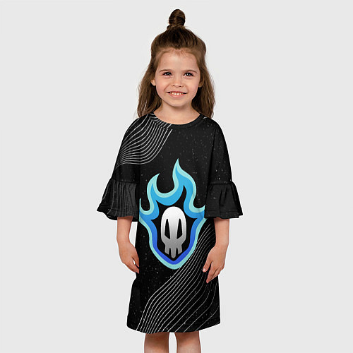 Детское платье Логотип Блич - череп / 3D-принт – фото 3