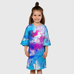 Платье клеш для девочки Радужная абстракция, цвет: 3D-принт — фото 2