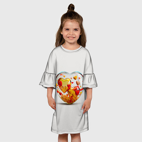 Детское платье Влюблённые сердца - сувенир / 3D-принт – фото 3