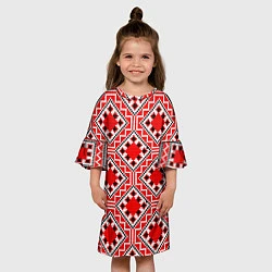 Платье клеш для девочки Белорусская вышивка - орнамент, цвет: 3D-принт — фото 2
