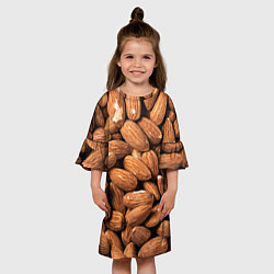 Платье клеш для девочки Миндальные орешки, цвет: 3D-принт — фото 2