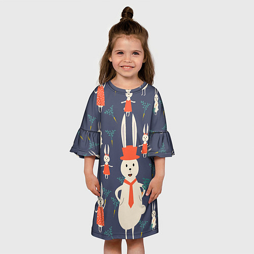 Детское платье Семья крольчат / 3D-принт – фото 3