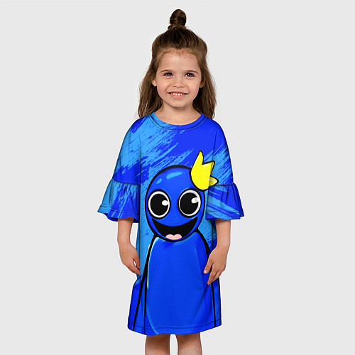 Детское платье Радужные друзья: веселый Синий / 3D-принт – фото 3