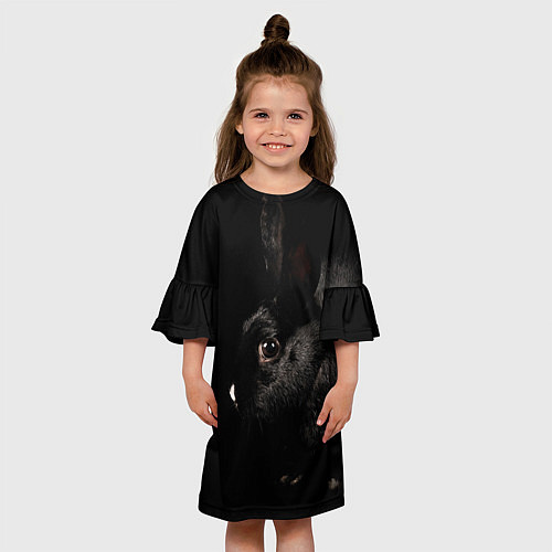 Детское платье Чёрный большой кролик / 3D-принт – фото 3