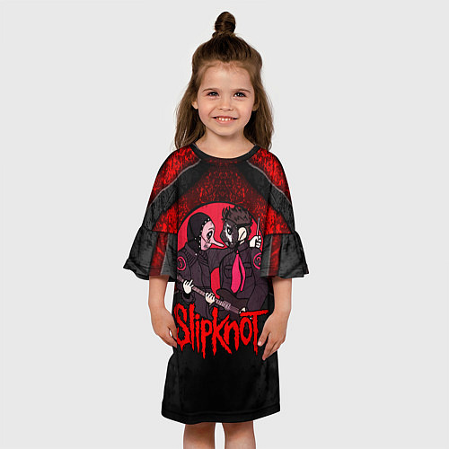 Детское платье Slipknot black and red / 3D-принт – фото 3