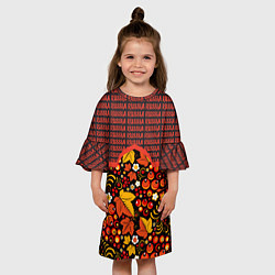 Платье клеш для девочки Россия-Хохлома, цвет: 3D-принт — фото 2