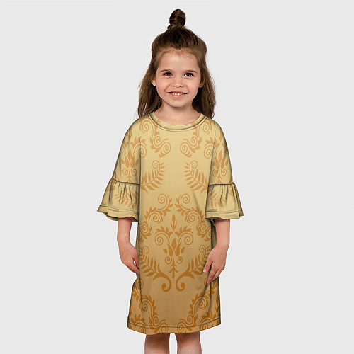 Детское платье Золотые паттерны / 3D-принт – фото 3