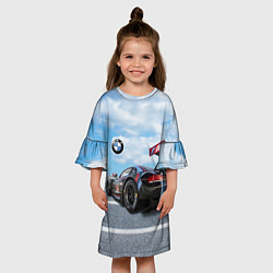 Платье клеш для девочки BMW racing team - Motorsport - M Performance, цвет: 3D-принт — фото 2