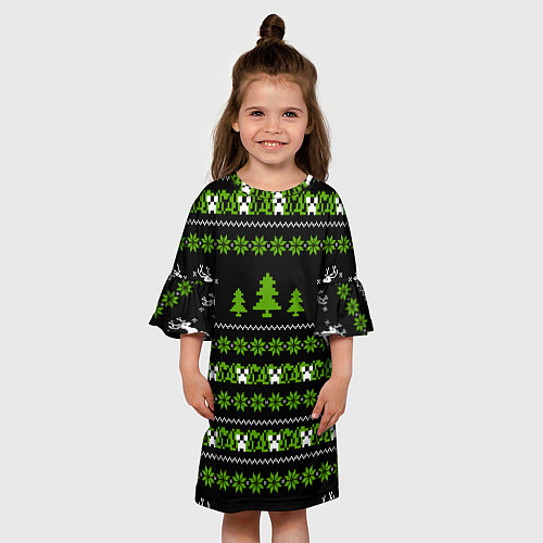 Детское платье Новогодний свитер - Крипер / 3D-принт – фото 3