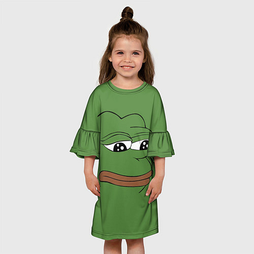 Детское платье Лягушонок Pepe грустит / 3D-принт – фото 3