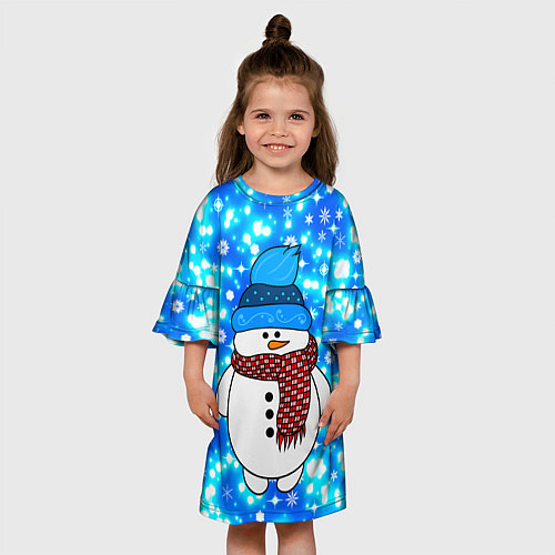 Детское платье Снеговик в шапке / 3D-принт – фото 3