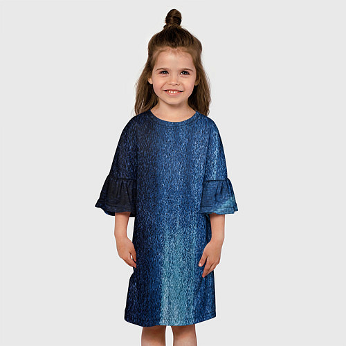 Детское платье Синие блёстки во тьме / 3D-принт – фото 3