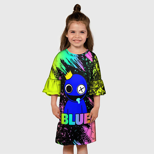 Детское платье Rainbow Friends - Blue / 3D-принт – фото 3