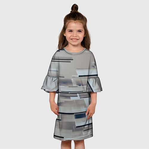 Детское платье Металлические пластины в абстракции / 3D-принт – фото 3