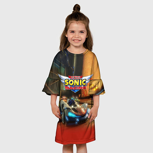 Детское платье Team Sonic racing - hedgehog - video game / 3D-принт – фото 3