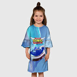Платье клеш для девочки Team Sonic racing - hedgehog - speed, цвет: 3D-принт — фото 2
