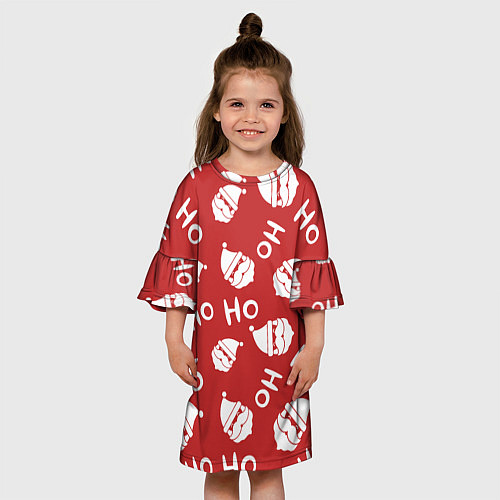 Детское платье Дед Мороз - Ho Ho / 3D-принт – фото 3