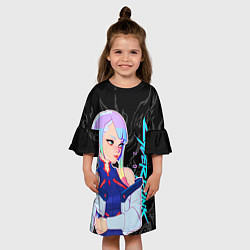 Платье клеш для девочки Люси : Киберпанк, цвет: 3D-принт — фото 2