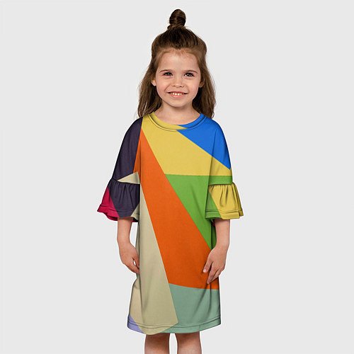 Детское платье Геометрические разноцветные фигyры / 3D-принт – фото 3