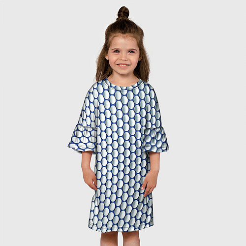 Детское платье Геометрические бело-синие круги / 3D-принт – фото 3