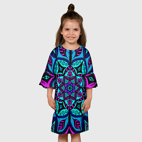 Детское платье Яркая цветная мандала / 3D-принт – фото 3