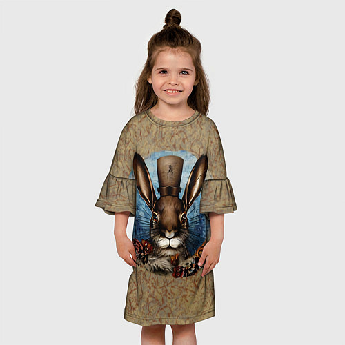 Детское платье Ретро кролик / 3D-принт – фото 3