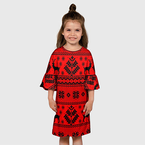 Детское платье Happy new year, black deer / 3D-принт – фото 3