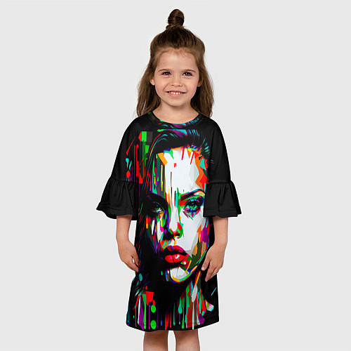Детское платье Анджелина Джоли - поп-арт / 3D-принт – фото 3