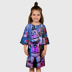 Платье клеш для девочки Фантайм Фредди, цвет: 3D-принт — фото 2