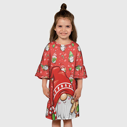 Детское платье Новогодний гном с пряником / 3D-принт – фото 3