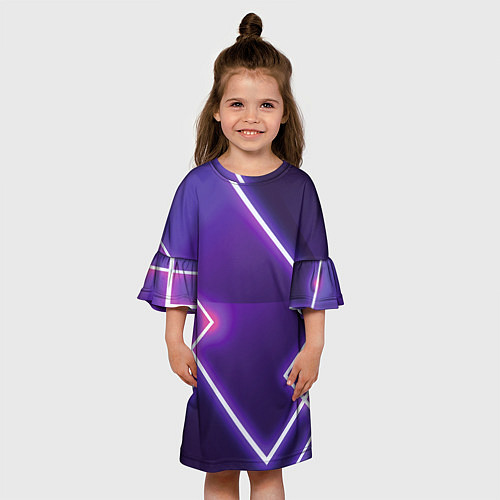 Детское платье Неоновые прямоугольники / 3D-принт – фото 3