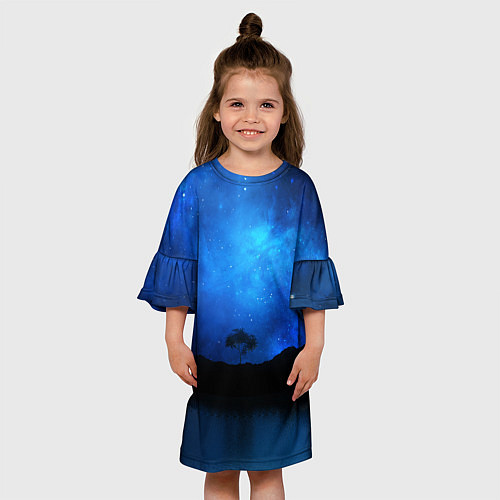 Детское платье Звездное небо и одинокое дерево / 3D-принт – фото 3