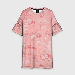 Платье клеш для девочки Розовые волны, цвет: 3D-принт