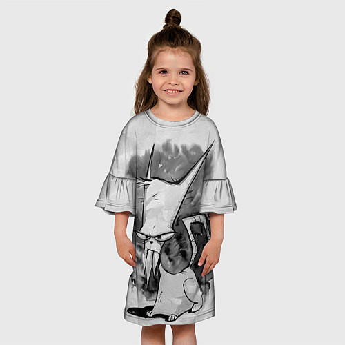 Детское платье Кот зловред - червяк джим / 3D-принт – фото 3